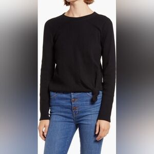 Madewell Elwood Knot Front Top, Color Black Size S